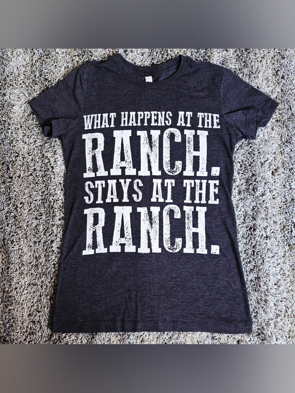 Coming Soon Bella Canvas Charcoal Tee with White 'RANCH' Graphic